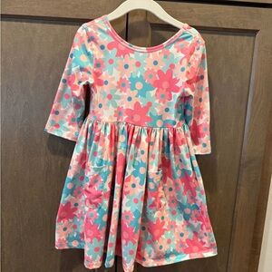 Floral Kids Mila & Rose Dress - Pink and Blue